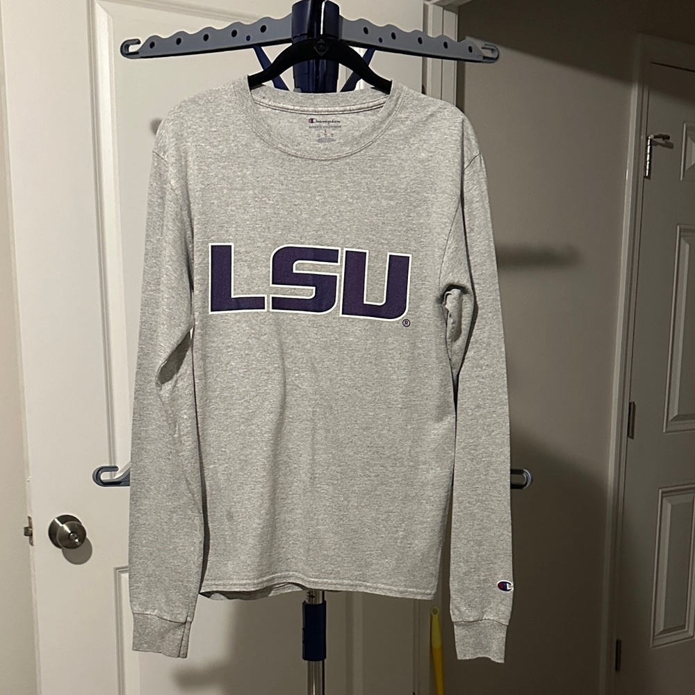 Champion Heather Gray LSU Long Sleeve Tee